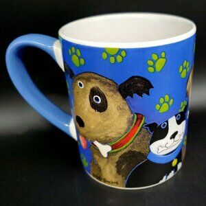 DEBI HRON Top Dogs Gibson 2014 Blue Coffee Tea Mug Cup